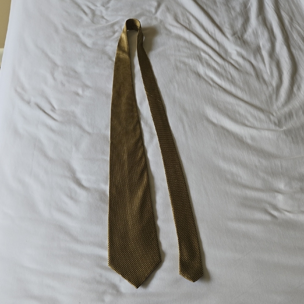 Trussardi Gold and Red Patterned Tie